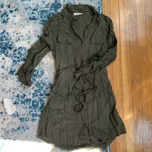 Army green dress with sash